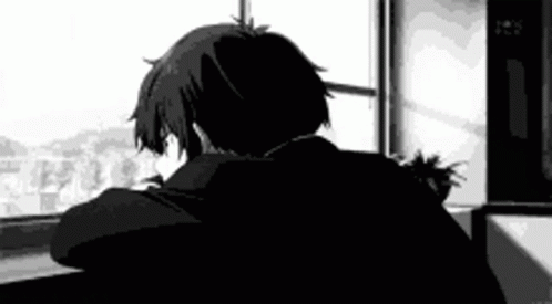 Sad Anime Boy At The Window GIF