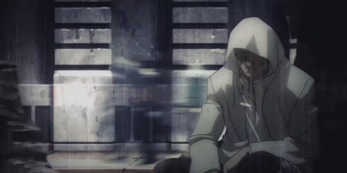 Sad Anime Boy In The Middle Of Rain GIF