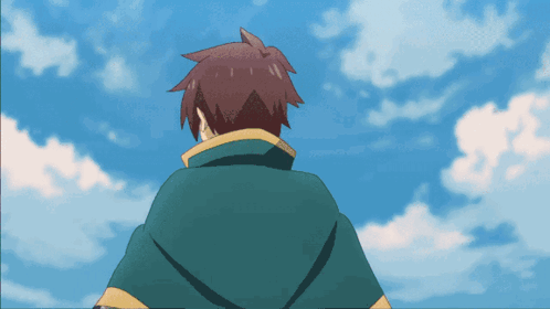 Sad Anime Boy Kazuma Satou Turns Around GIF
