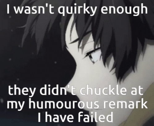 Sad Anime Boy Wasn't Quirky Enough GIF