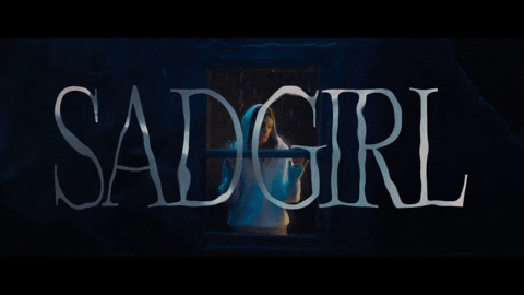 Sad Anime Girl Moving Text GIF