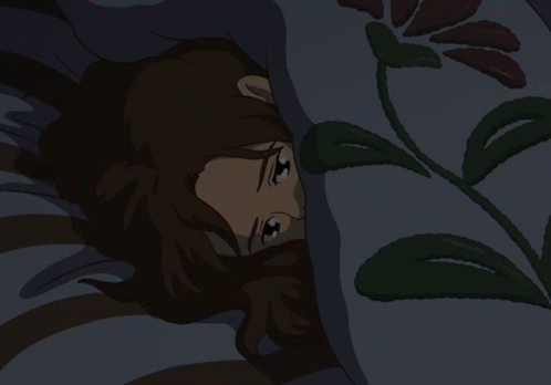 Sad Anime Girl With Blanket GIF