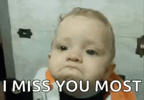 Sad Baby Saying I Miss You Most on Toilet