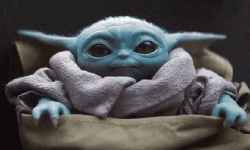 Sad Baby Yoda Waving Goodbye GIF
