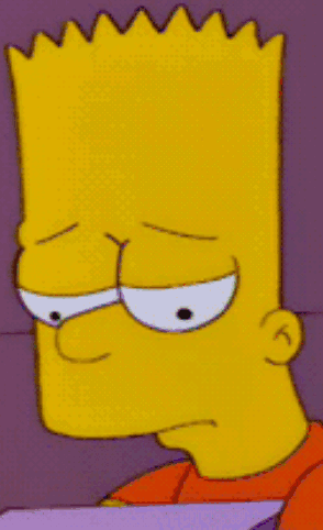Sad Bart Simpson Reading Book