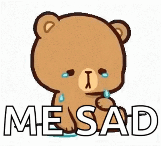 Sad Bear Crying Emoji GIF