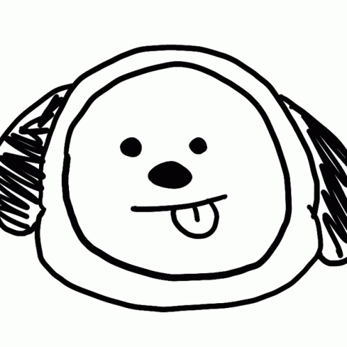 Sad Black and White Dog Face
