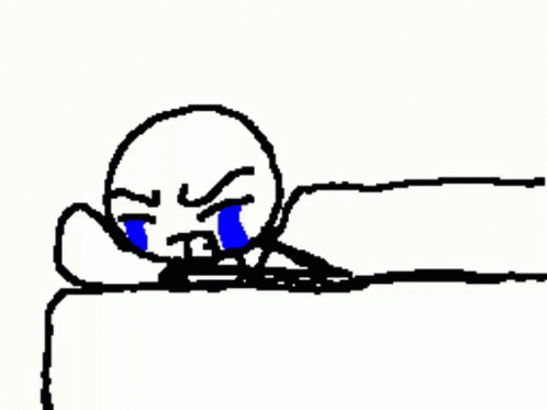 Sad Black and White Stick Figure