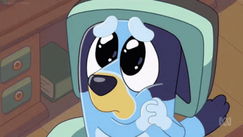 Sad Blue Dog