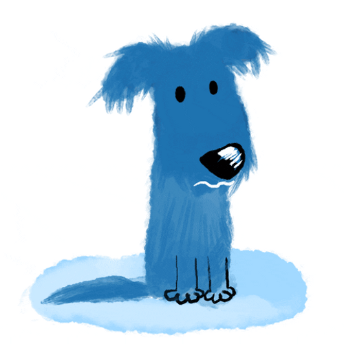 Sad Blue Dog GIF