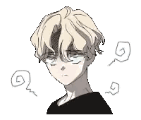Sad Boy with Blonde Hair and Glasses