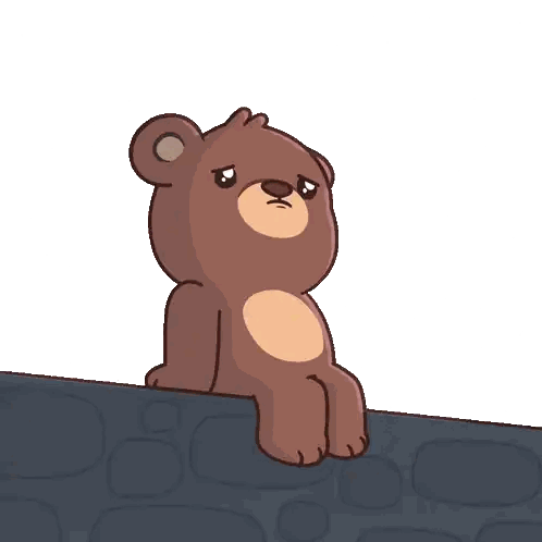 Sad Brown Teddy Bear Sitting