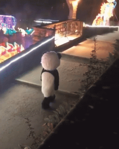 Sad Bye Panda Slow Walk Slouch GIF