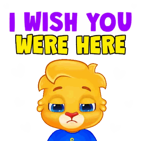 Sad Cartoon Bear Saying I Wish You Were Here