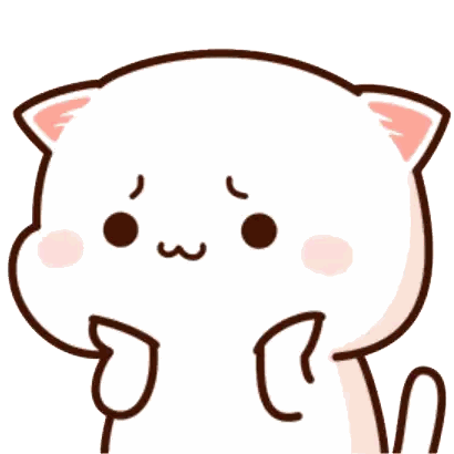 Sad Cartoon Cat Looking Down