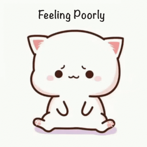 Sad Cartoon Cat Lying Down