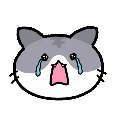 Sad Cartoon Cat with Tears