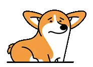 Sad Cartoon Corgi Dog