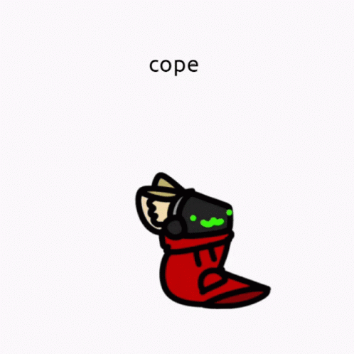 Sad Cartoon in Red Hoodie with Cope