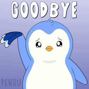 Sad Cartoon Penguin Saying Goodbye GIF