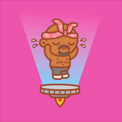 Sad Cartoon Tupac Floating GIF