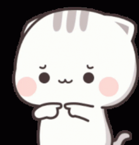 Sad Cartoon White Cat GIF