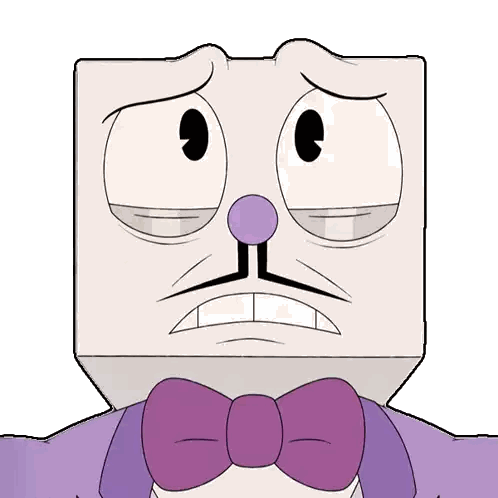 Sad Character With Purple Bow Tie