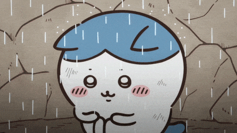 Sad Chiikawa Hachiware In Rain GIF