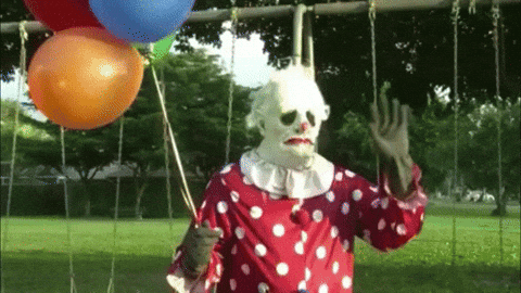 Sad Clown Show Balloon Party GIF