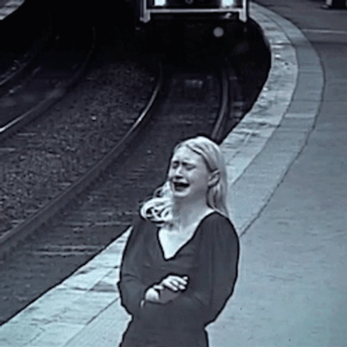 Sad Crying Girl Grunge Train Aesthetic GIF