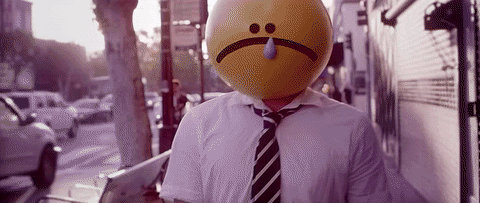 Sad Face Emoji Walking GIF