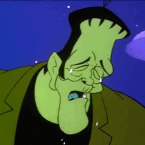 Sad Frankenstein Tearing Up GIF