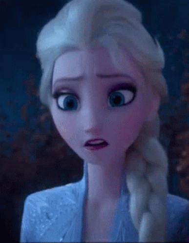 Sad Frozen Cartoon Character Close Up GIF