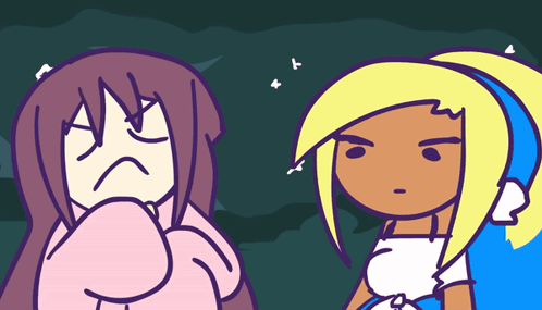 Sad Girl and Yellow-Haired Girl