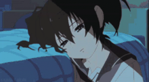 Sad Girl Black Rock Shooter Mato Kuroi Anime GIF