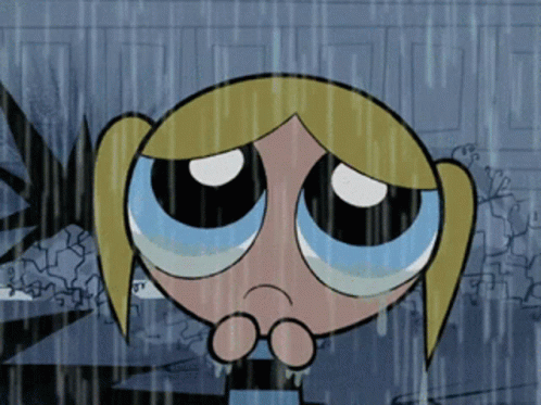 Sad Girl Powerpuff Girls Bubbles In The Rain GIF