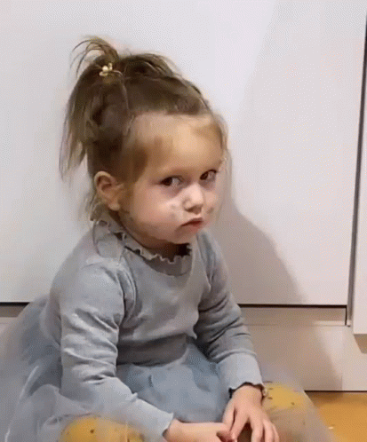 Sad Girl With Dirty Face Sitting On Floor GIF
