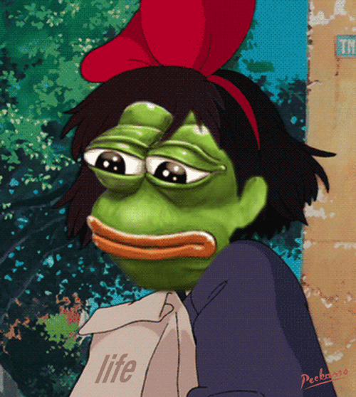 Sad Girly Pepe Frog GIF