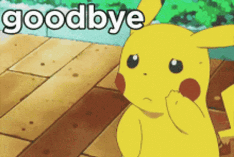 Sad Goodbye Cute Pikachu Pokemon Anime GIF