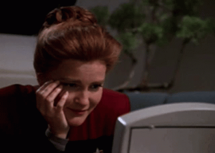 Sad Goodbye Kiss Kathryn Janeway Star Trek Movie GIF