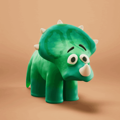 Sad Green Cartoon Dinosaur GIF