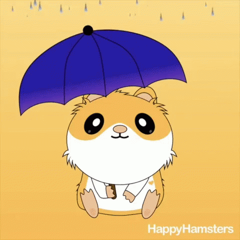 Sad Hamster On Rainy Monday GIF