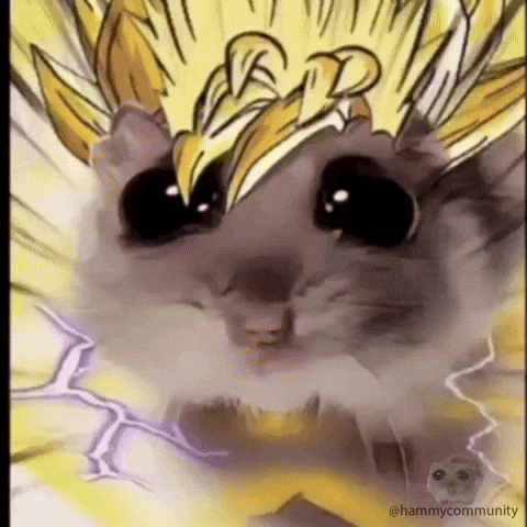 Sad Hamster Super Saiyan GIF