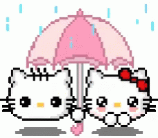 Sad Hello Kitty On Rainy Monday GIF