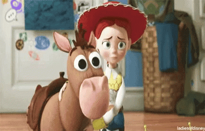 Jessie Hugging Tightly In Toy Story GIF