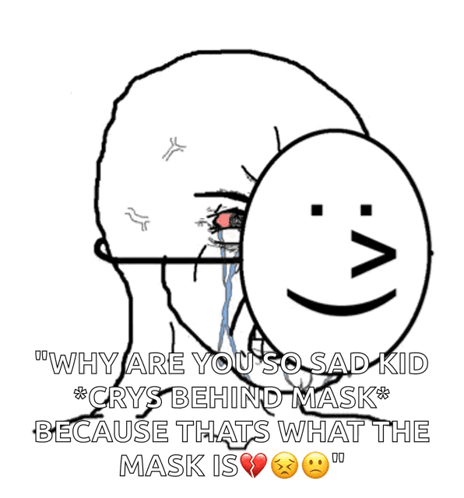 Sad Kid Crying Behind Mask Saying Why Are You So Sad GIF