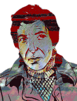 Sad Leonard Cohen Portrait Sticker GIF