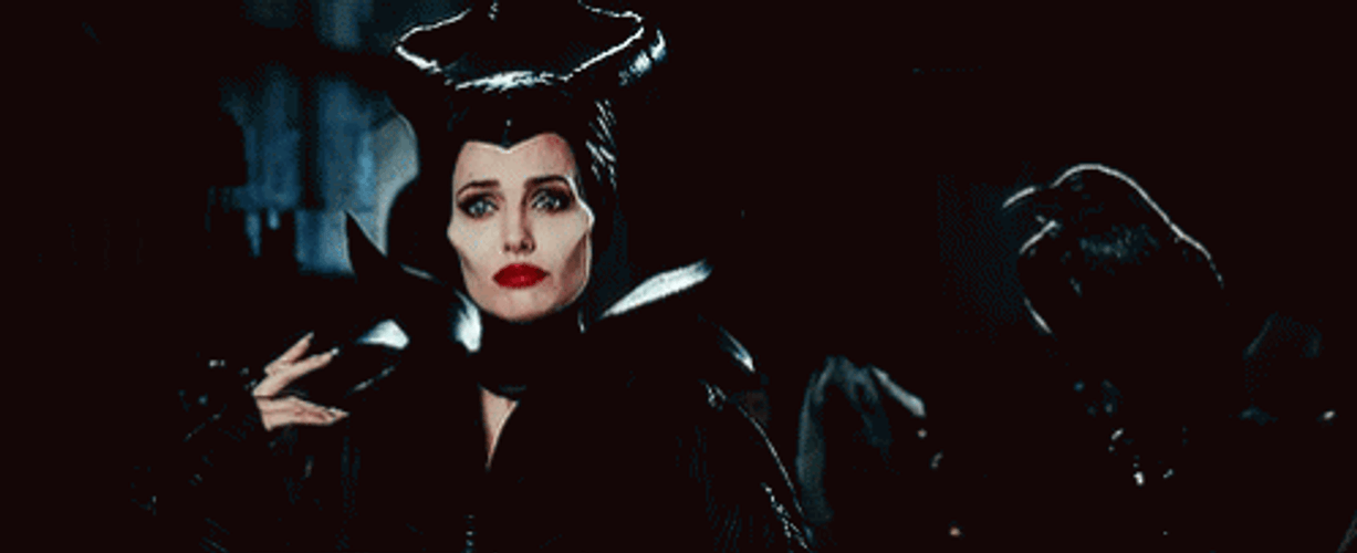 Sad Maleficent Looking Down GIF