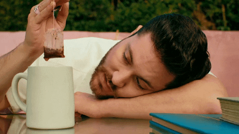 Sad Man Dipping Tea Bag Aesthetic GIF