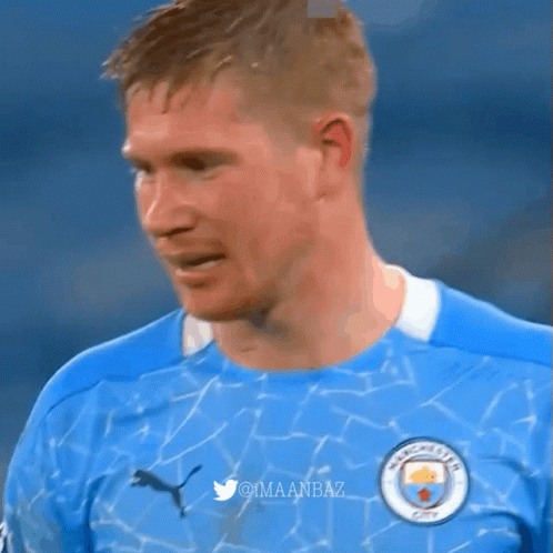 Sad Man in Blue Manchester City Jersey